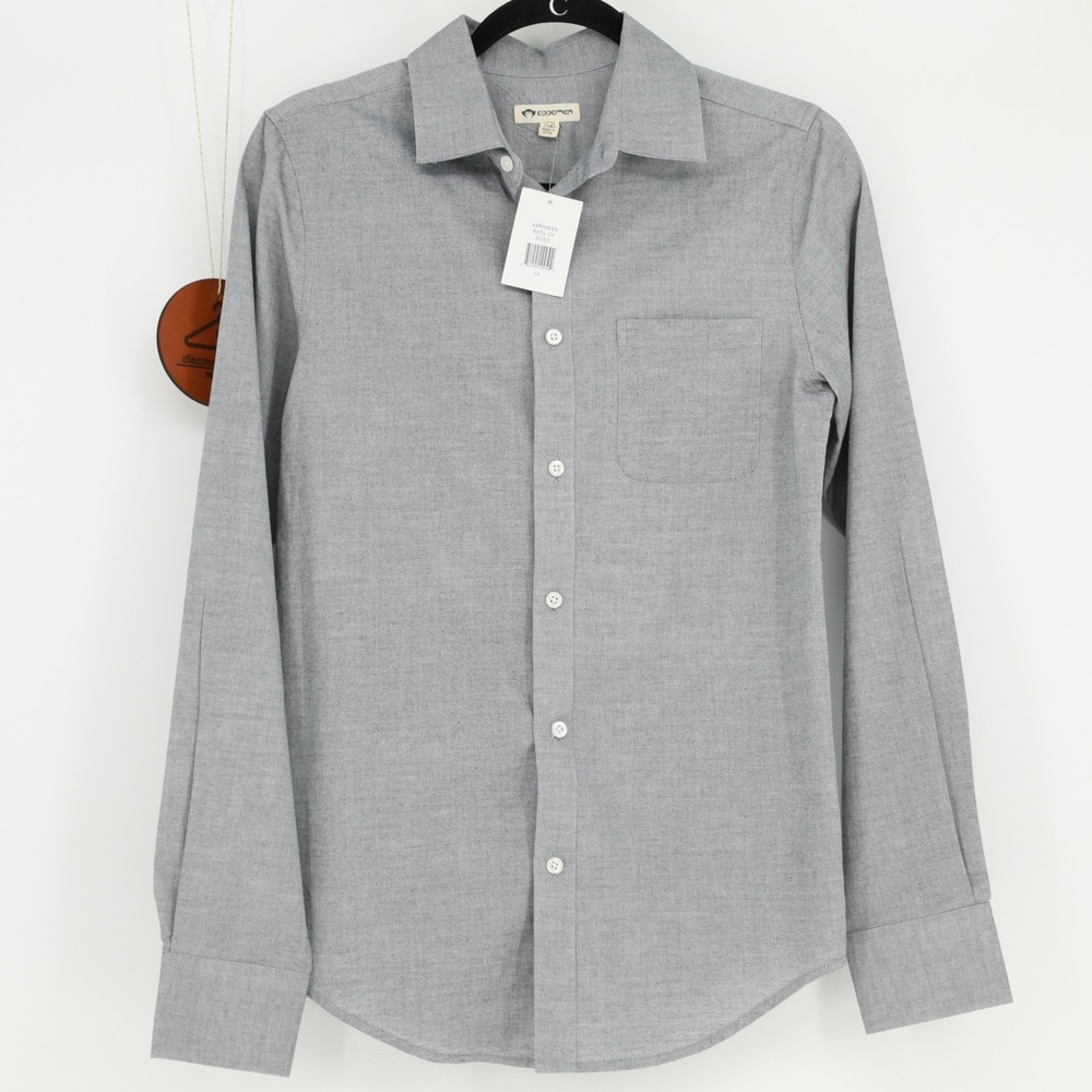 Appaman Boys Grey Standard Shirt Long Sleeve Button Up Size 16 NWT Preppy Formal